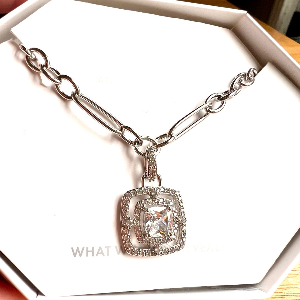 Bomb Party OG “Call It Your Fate” Necklace 💎 Diamond CZ • Rhodium • New